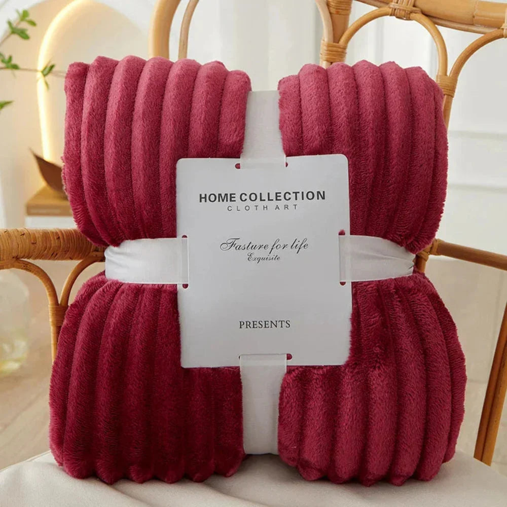 Ribbed Woven Stripe Throw Blanket with Non-Slip Raised Texture | Ribbed Stripes That Grip the Sofa | Throw Blankets