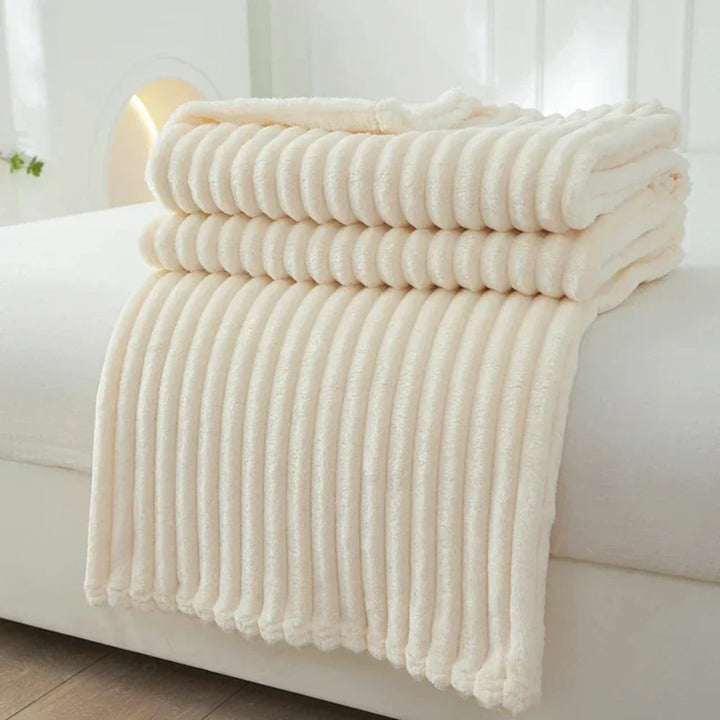Ribbed Woven Stripe Throw Blanket with Non-Slip Raised Texture | Ribbed Stripes That Grip the Sofa | Throw Blankets