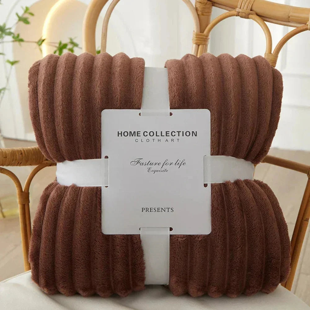 Ribbed Woven Stripe Throw Blanket with Non-Slip Raised Texture | Ribbed Stripes That Grip the Sofa | Throw Blankets