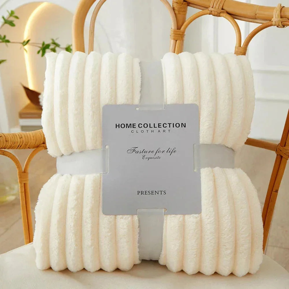 Ribbed Woven Stripe Throw Blanket with Non-Slip Raised Texture | Ribbed Stripes That Grip the Sofa | Throw Blankets