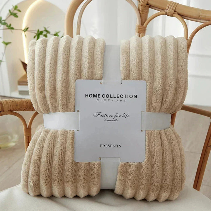 Ribbed Woven Stripe Throw Blanket with Non-Slip Raised Texture | Ribbed Stripes That Grip the Sofa | Throw Blankets