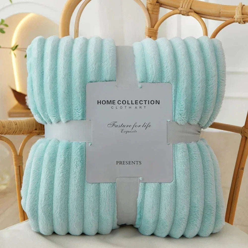 Ribbed Woven Stripe Throw Blanket with Non-Slip Raised Texture | Ribbed Stripes That Grip the Sofa | Throw Blankets