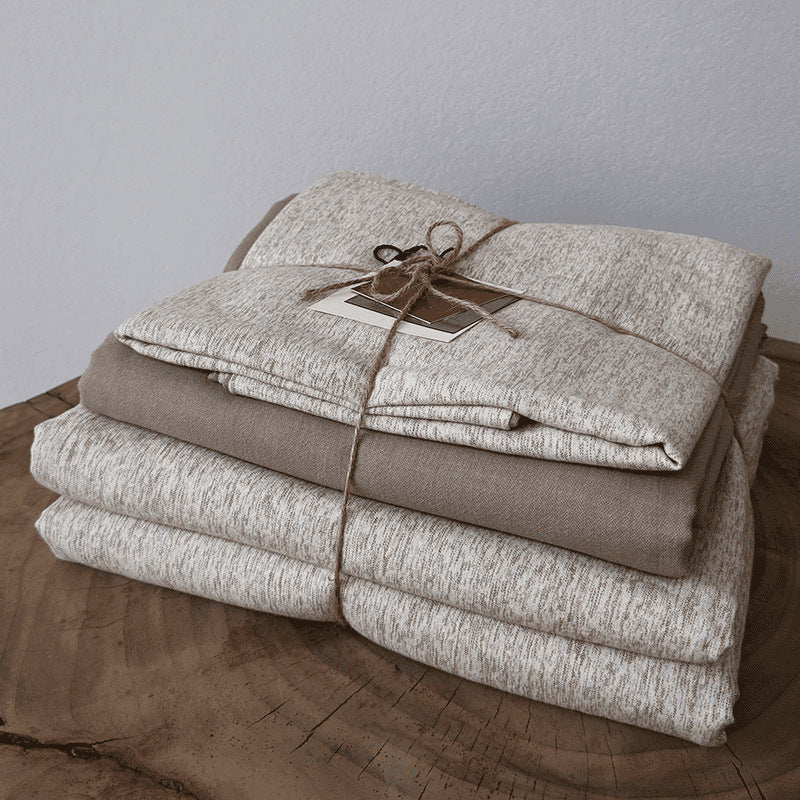 Three-Piece Quilted Cotton-Linen Bedspread and Throw Set, Breathable | Quilted Cotton-Linen Bedspread Set | Bedding Sets