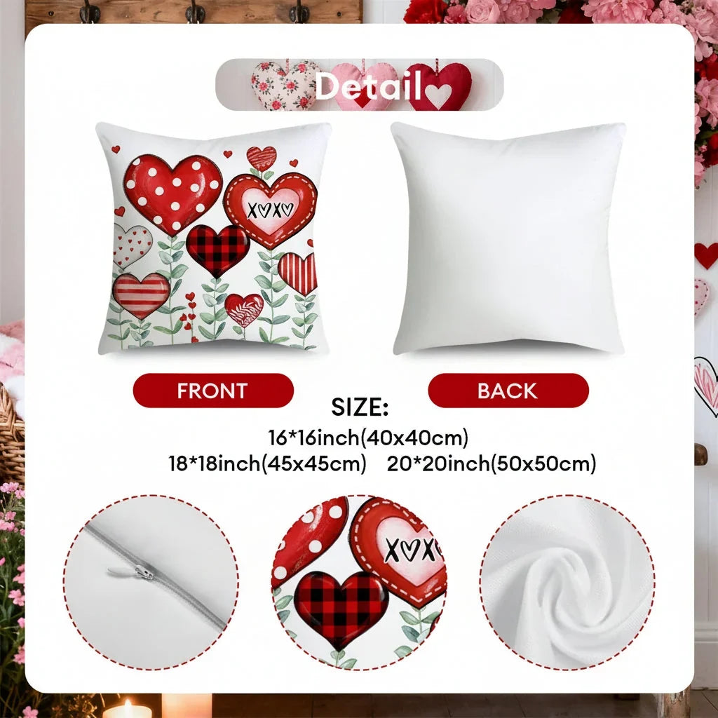 Printed Polyester Throw Pillow Covers with Hidden Zip and Double-Stitched Seams | Easy Seasonal Cushion Refresh | Pillow Covers