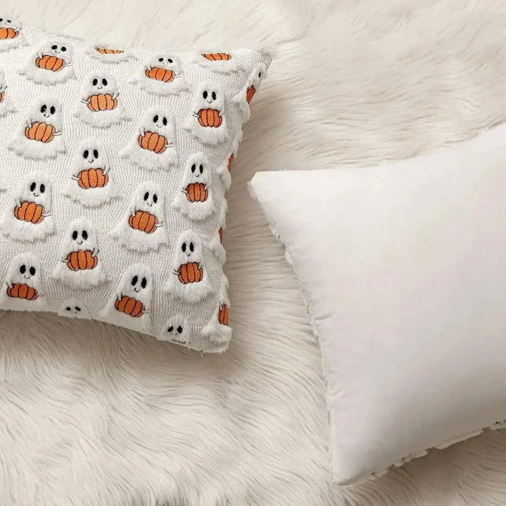 Pumpkin Print Throw Pillow Cover in Machine Washable Microfiber | Seasonal Style for Your Sofa | Pillow Covers
