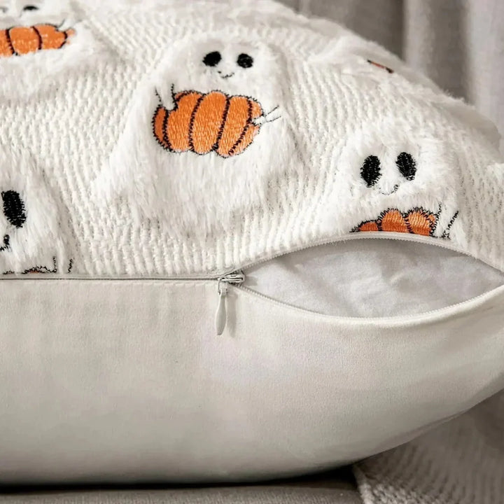 Pumpkin Print Throw Pillow Cover in Machine Washable Microfiber | Seasonal Style for Your Sofa | Pillow Covers