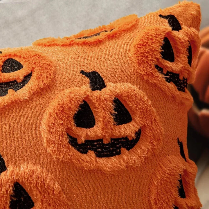Pumpkin Print Throw Pillow Cover in Machine Washable Microfiber | Seasonal Style for Your Sofa | Pillow Covers