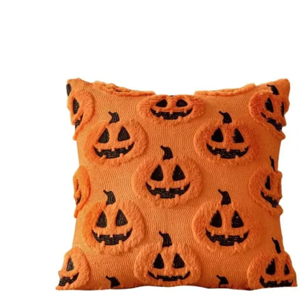 Pumpkin Print Throw Pillow Cover in Machine Washable Microfiber | Seasonal Style for Your Sofa | Pillow Covers
