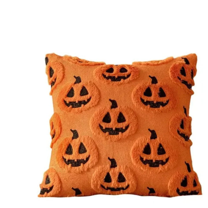 Pumpkin Print Throw Pillow Cover in Machine Washable Microfiber | Seasonal Style for Your Sofa | Pillow Covers