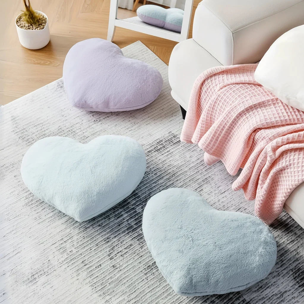 Heart-Shaped Throw Pillow with Deep Plush and Structured Fill | Soft Heart Accent Pillow | Throw Pillows