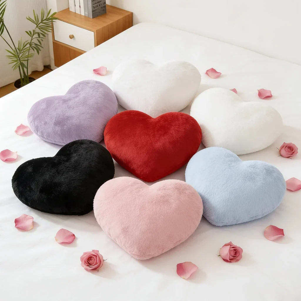 Heart-Shaped Throw Pillow with Deep Plush and Structured Fill | Soft Heart Accent Pillow | Throw Pillows