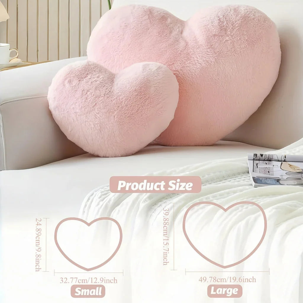 Heart-Shaped Throw Pillow with Deep Plush and Structured Fill | Soft Heart Accent Pillow | Throw Pillows