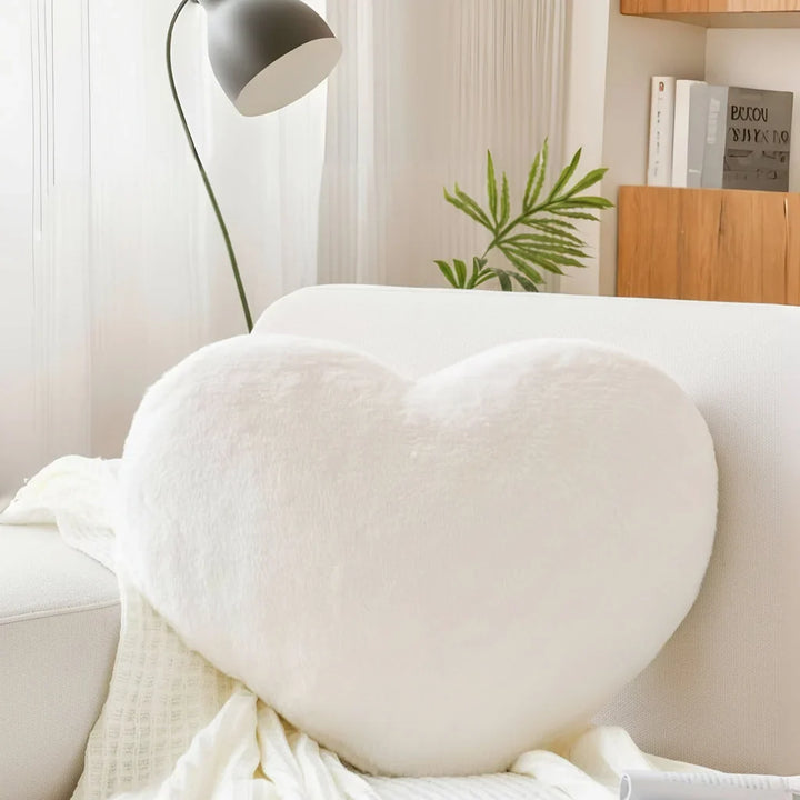 Heart-Shaped Throw Pillow with Deep Plush and Structured Fill | Soft Heart Accent Pillow | Throw Pillows