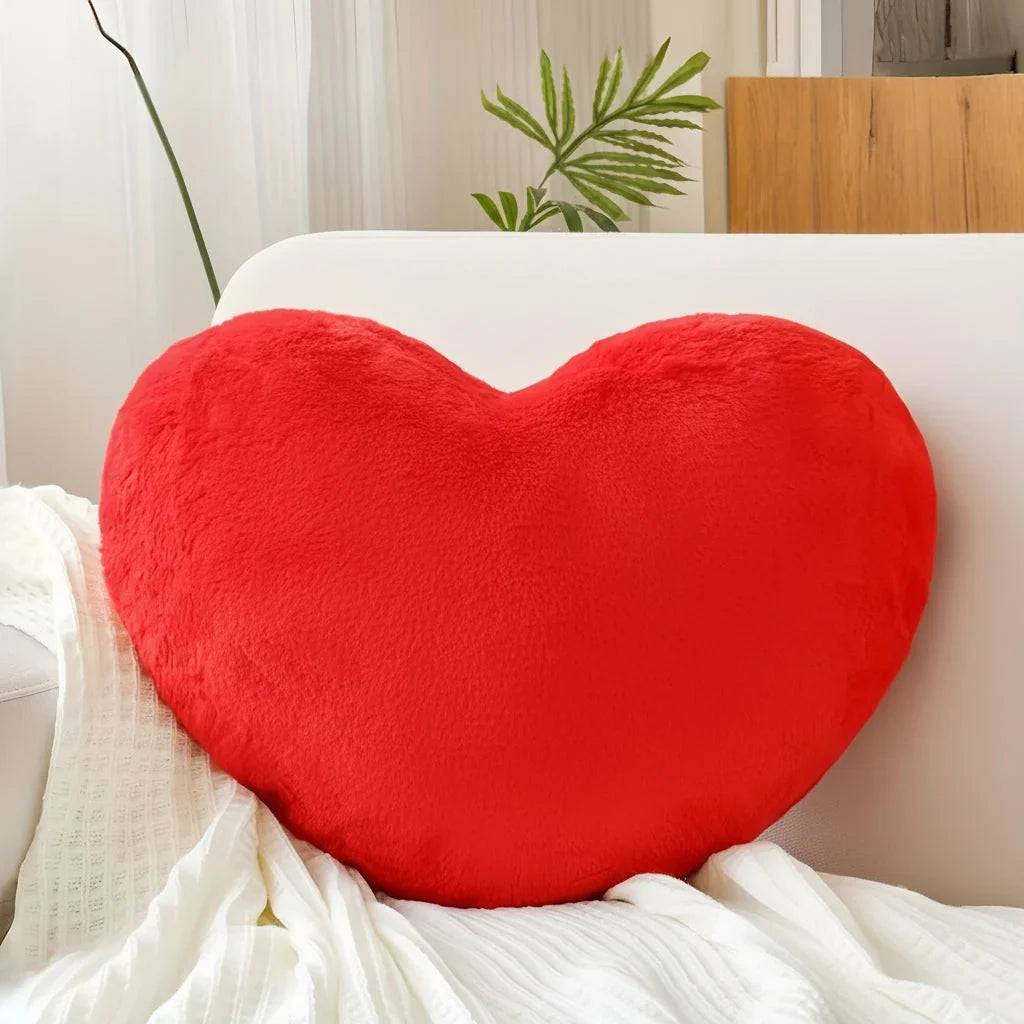 Heart-Shaped Throw Pillow with Deep Plush and Structured Fill | Soft Heart Accent Pillow | Throw Pillows