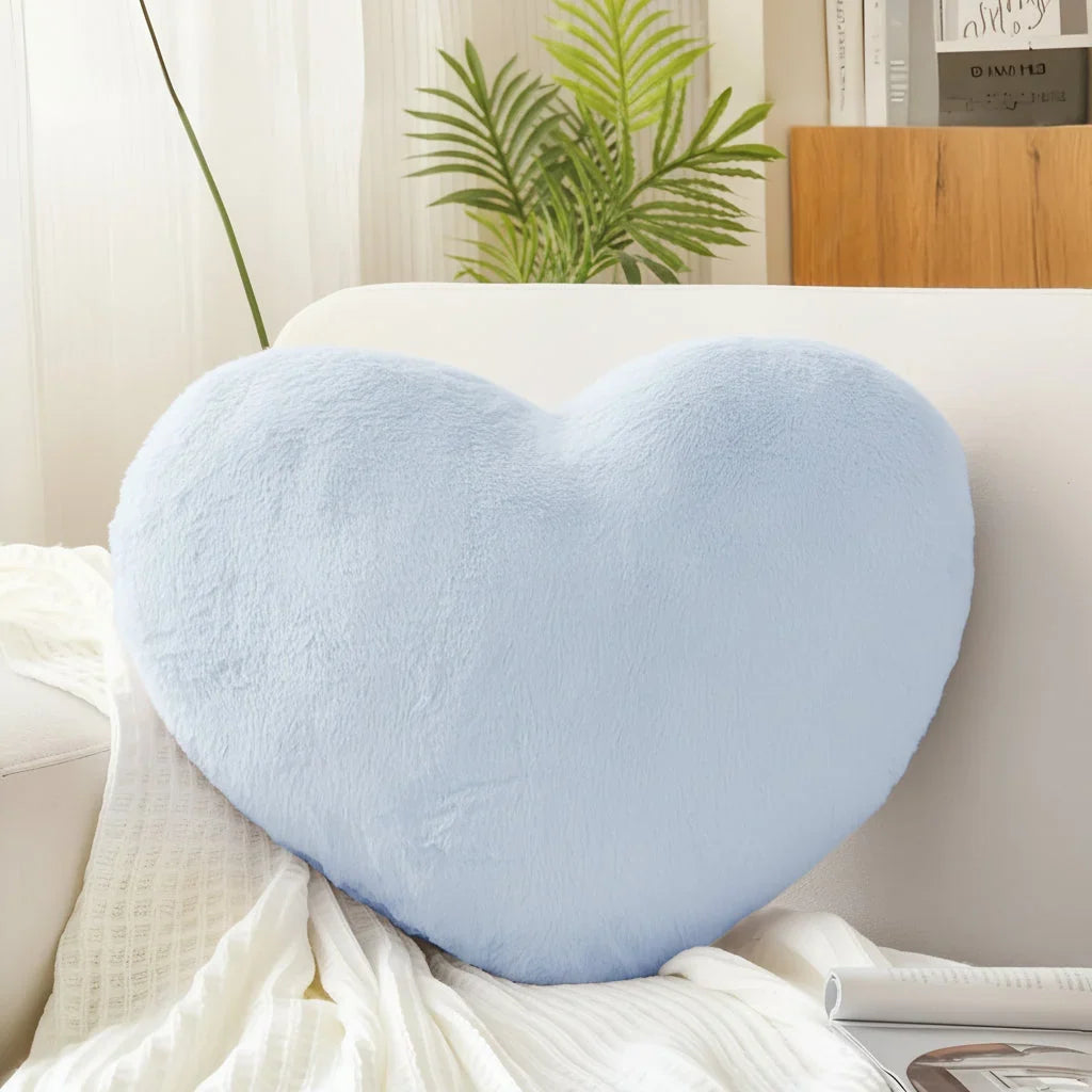 Heart-Shaped Throw Pillow with Deep Plush and Structured Fill | Soft Heart Accent Pillow | Throw Pillows