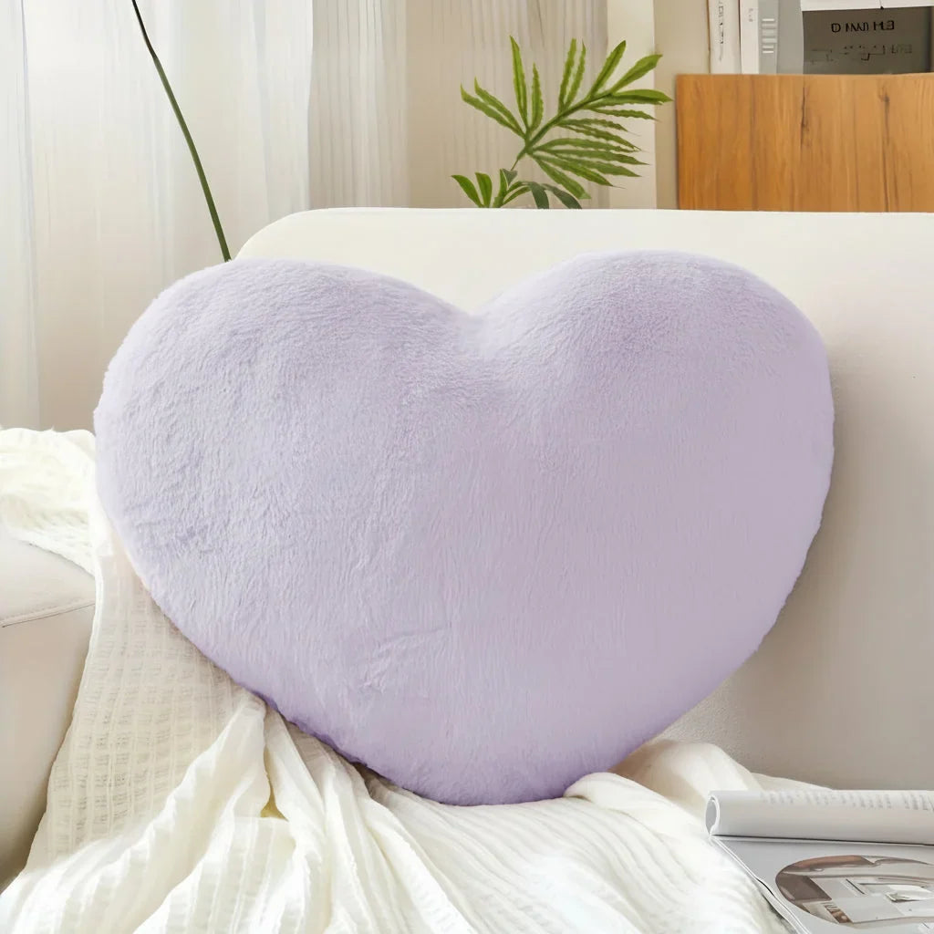 Heart-Shaped Throw Pillow with Deep Plush and Structured Fill | Soft Heart Accent Pillow | Throw Pillows