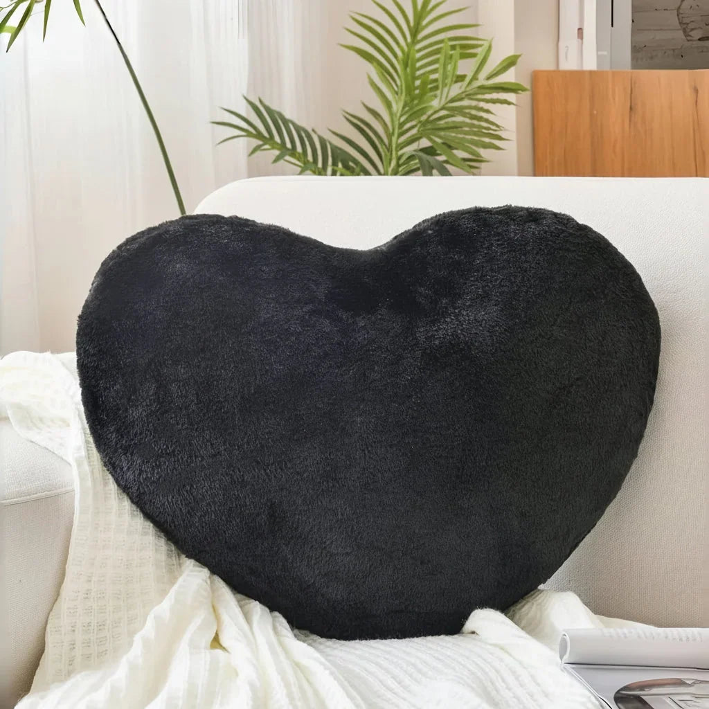 Heart-Shaped Throw Pillow with Deep Plush and Structured Fill | Soft Heart Accent Pillow | Throw Pillows