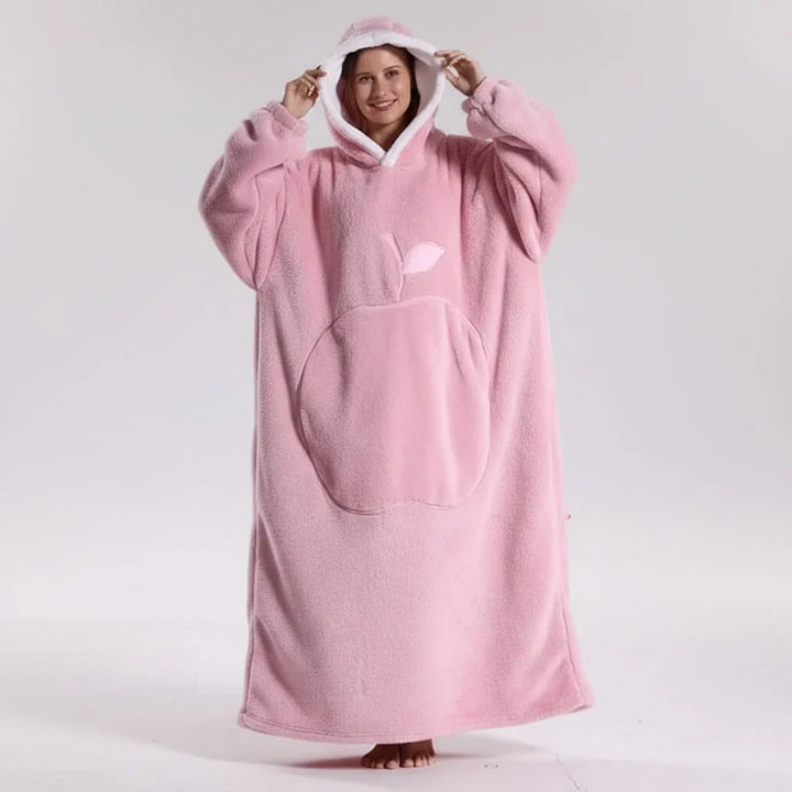 Hooded Wearable Blanket with Sleeves in Double-Brushed Fleece | Stay Covered Without Slipping | Hoodie Blankets