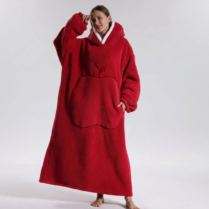 Hooded Wearable Blanket with Sleeves in Double-Brushed Fleece | Stay Covered Without Slipping | Hoodie Blankets
