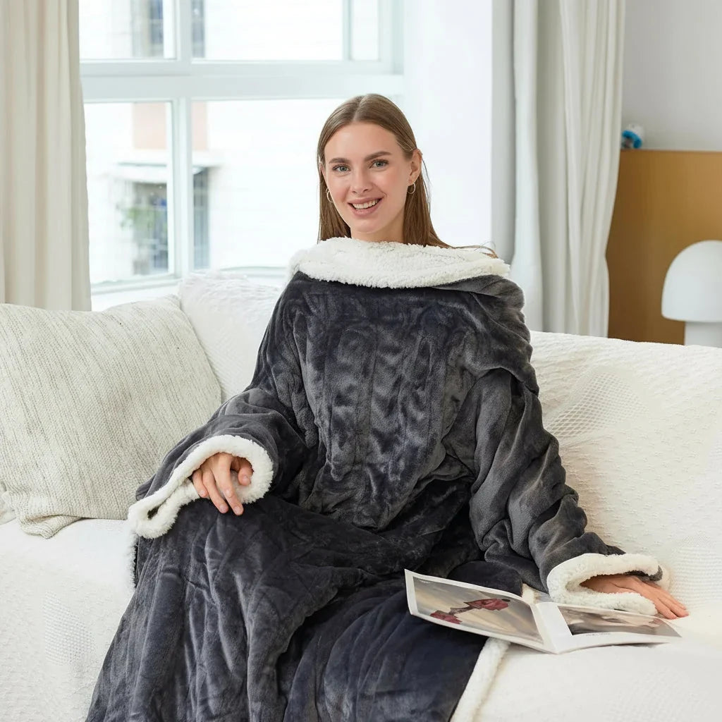 Over-Shoulder Wearable Heated Throw with Adjustable Heat Settings | Adjustable Heat, Wear-Anywhere | Heated Blankets