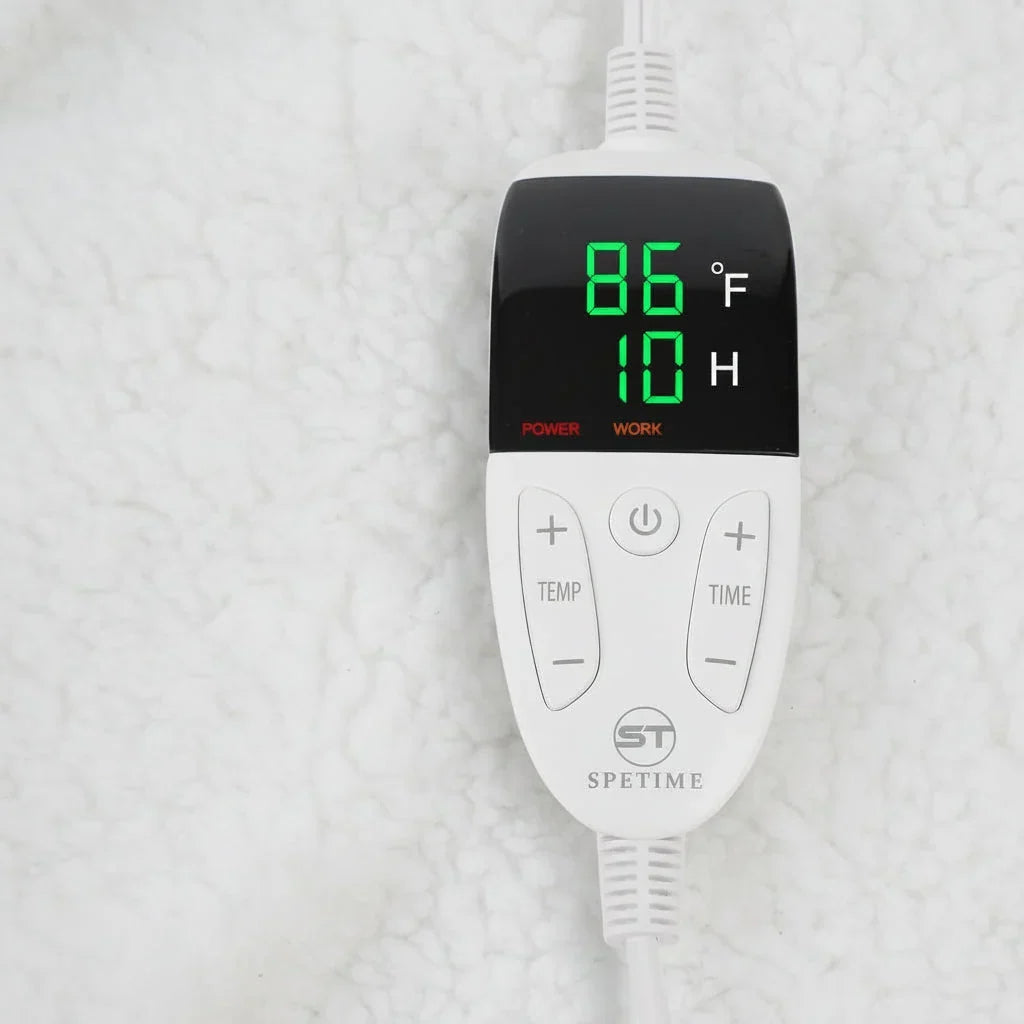 Wearable Heated Throw with Sherpa Fleece Lining and Auto Shut-Off Timer | Heated Throw That Stays on Shoulders | Heated Blankets