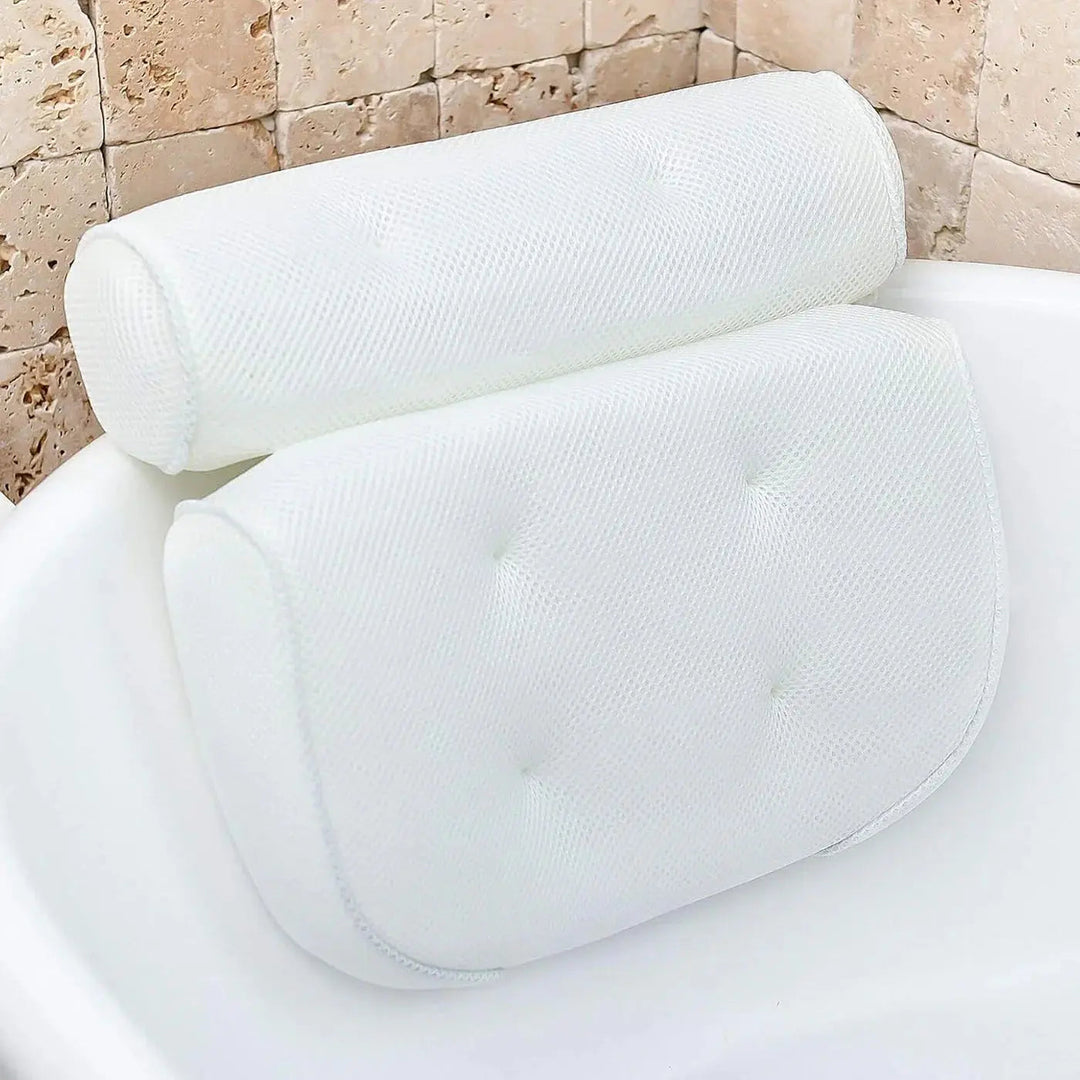 Spa Bathtub Pillow with Multiple Suction Cups and Water-Resistant Fabric | Cushioned Headrest for Baths | Bath Pillows