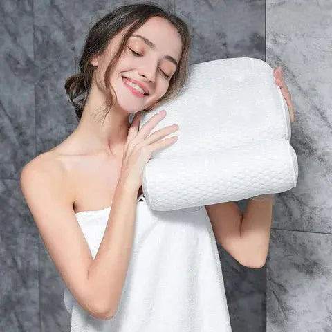 Spa Bathtub Pillow with Multiple Suction Cups and Water-Resistant Fabric | Cushioned Headrest for Baths | Bath Pillows