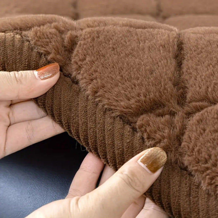 Non-Slip Diamond Stitched Plush Sofa Cover, 27.5in Wide | Diamond Stitching, Plush Padding | Sofa Covers