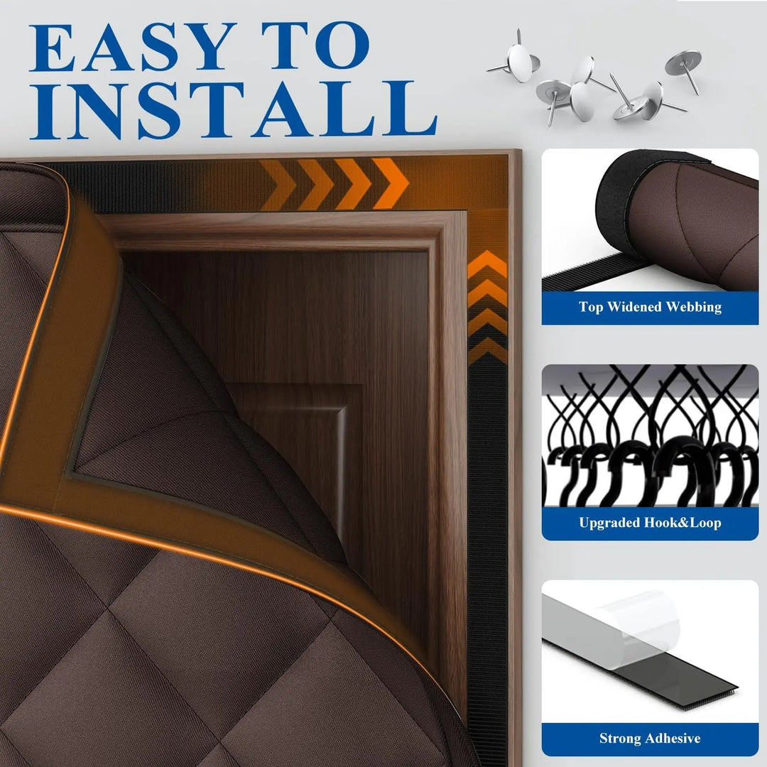 Waterproof Magnetic Door Curtain with Thick Cotton Layers for Winter | Draft-Blocking Door Cover | Door Curtains