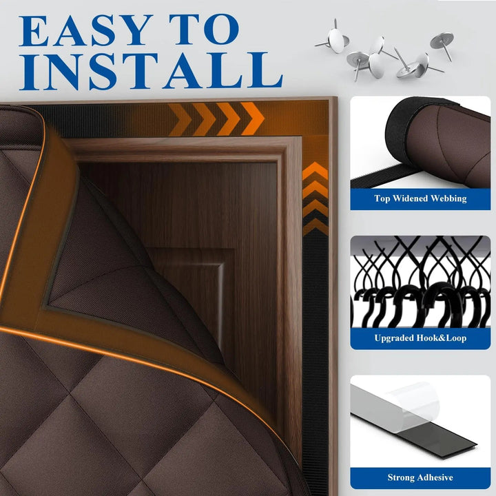 Waterproof Magnetic Door Curtain with Thick Cotton Layers for Winter | Draft-Blocking Door Cover | Door Curtains