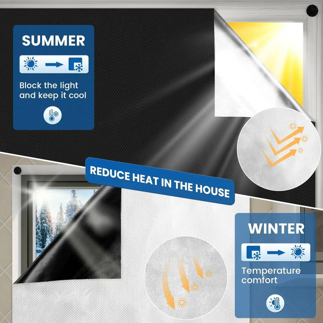 Magnetic Portable Blackout Window Shade with Suction Cups, Four Sizes | Reinforced Magnetic and Suction Shade | Blackout Curtains