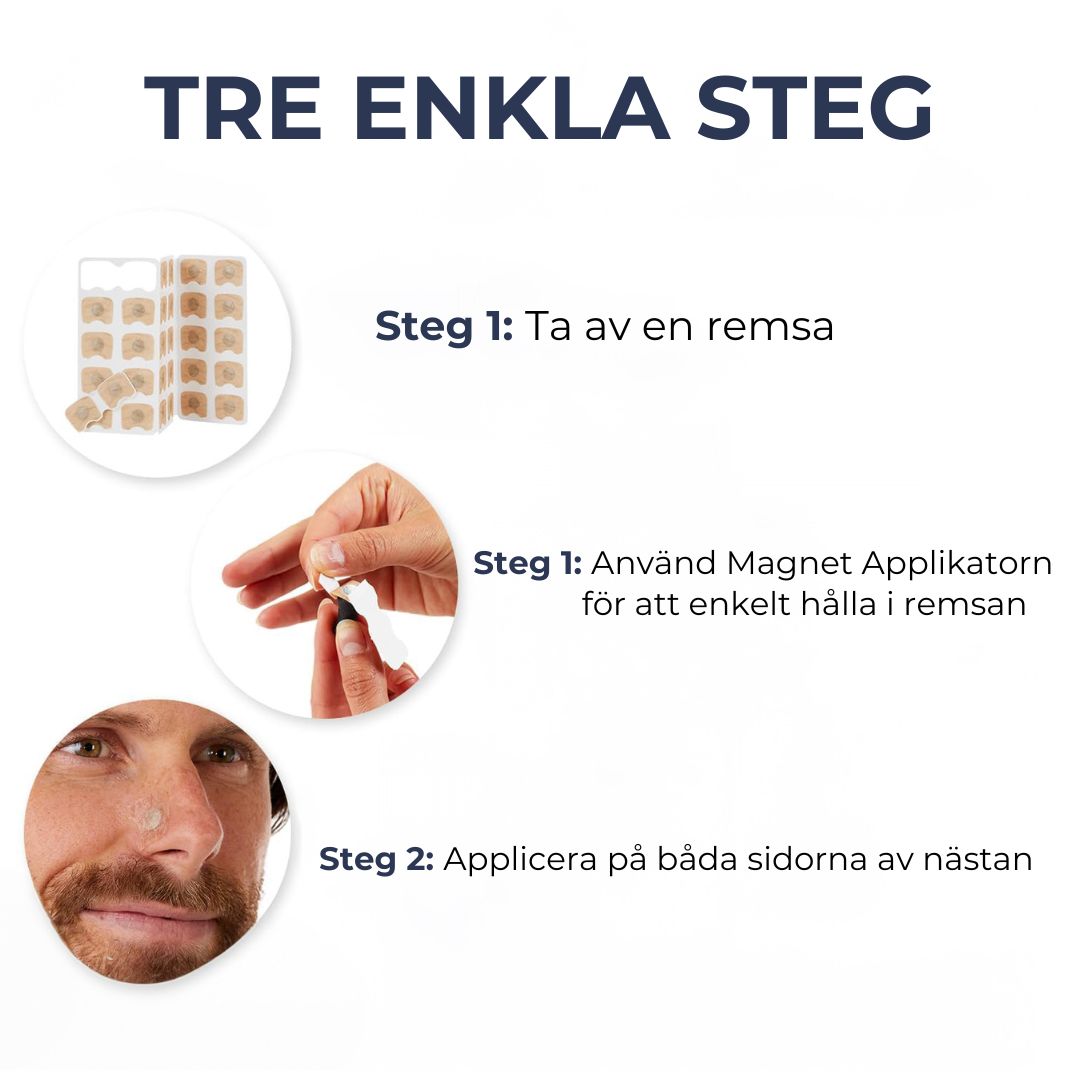 Magnetic Nasal Strips Starter Kit with Applicator and Spare Strip Packs | Open Feeling Nose, Day or Night | Nasal Strips