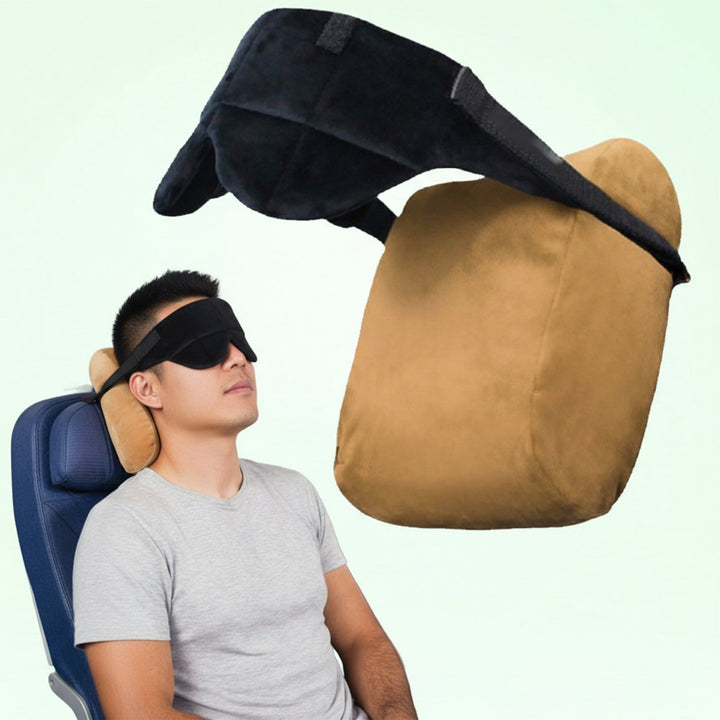 Easy Hold Travel Neck Pillow with Matching Sleep Mask for Flights and Road Trips | Neck Cushion and Mask for Journeys | Travel Pillows