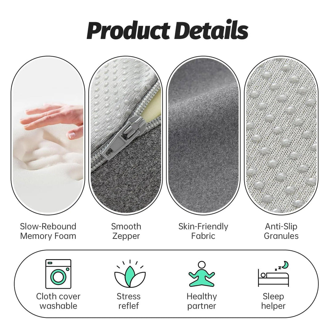 Ventilated Memory Foam Face Down Pillow with Adjustable Drawstring | Breathable Face-Down Support | Specialty Pillows