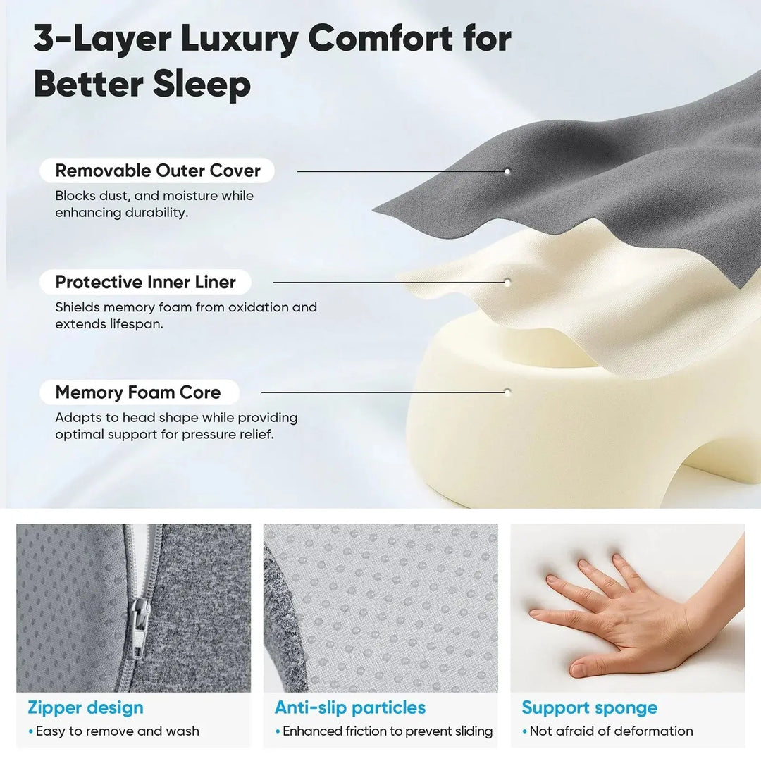 Memory Foam Face Down Pillow for Stomach Sleepers and Beach Days | Comfortable Face-Down Rest | Specialty Pillows