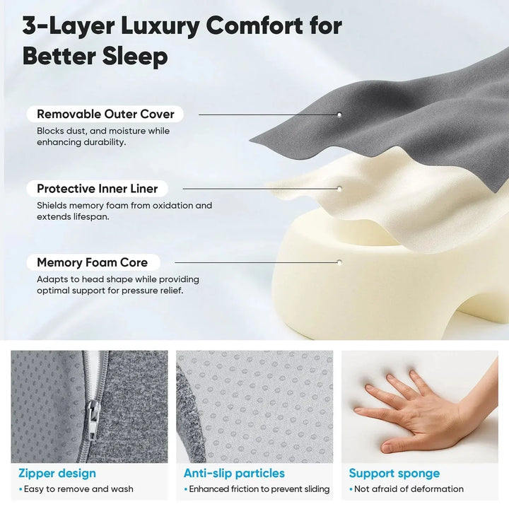 Memory Foam Face Down Pillow for Stomach Sleepers and Beach Days | Comfortable Face-Down Rest | Specialty Pillows