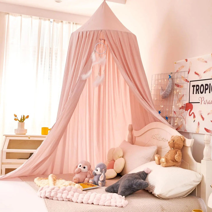 Kids Dome Castle Bed Canopy and Mosquito Net Tent in Breathable Mesh | Castle Dreams and Airy Protection | Bed Canopies