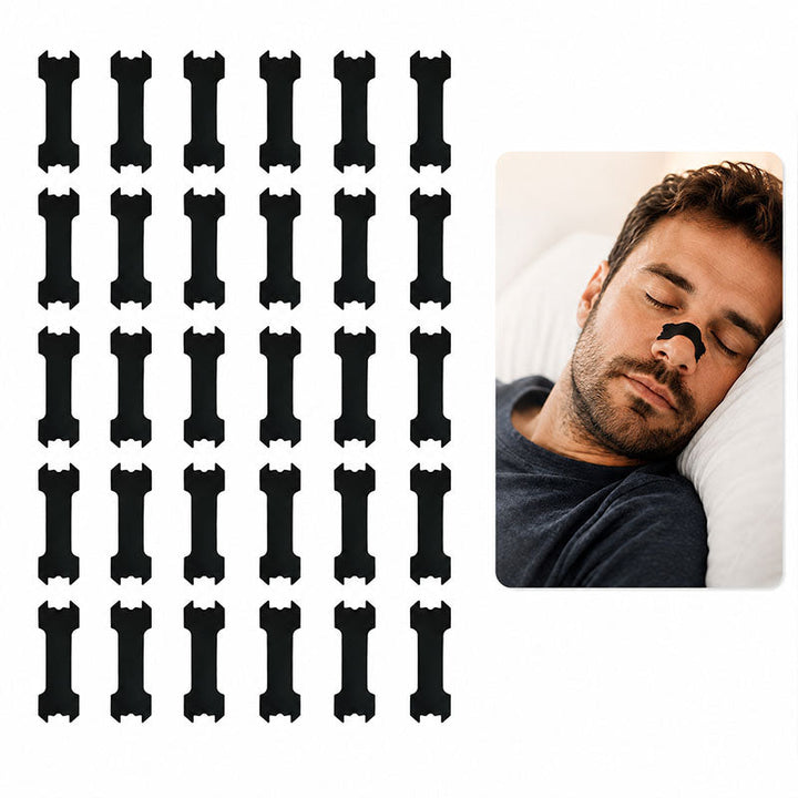 Elastic Nasal Strips for Snoring Comfort and Stuffy Nights, 30 Count | Soft Strips for Easy Nose Breathing | Nasal Strips
