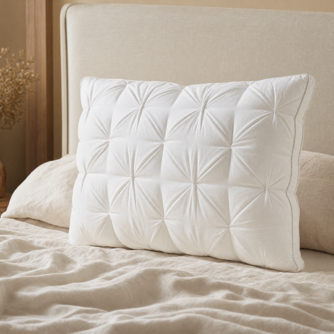Plush Fibre-Filled Quilted Cloud Pillow for Hotel-Style Comfort | Quilted Cloud Softness, Hotel Feel | Bed Pillows