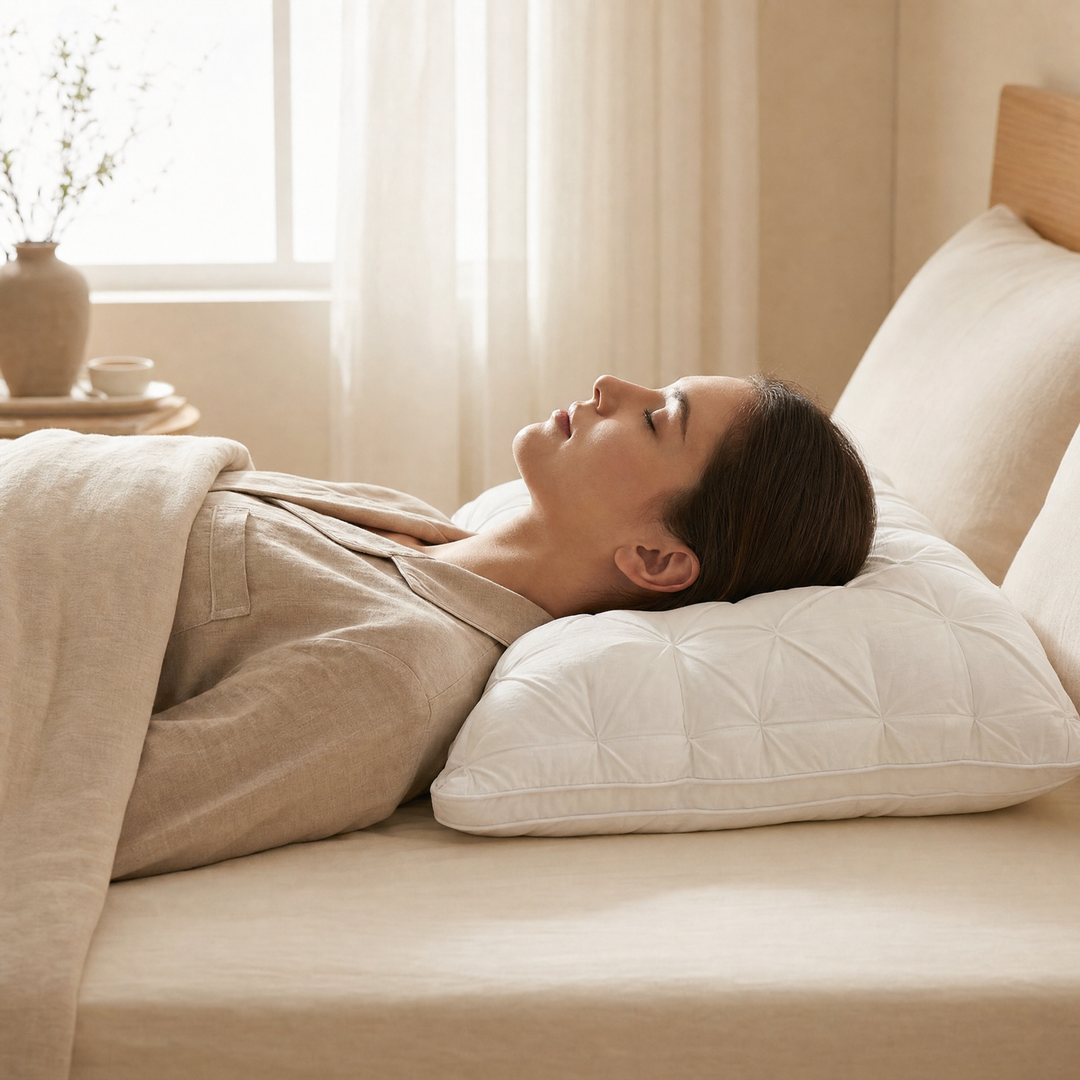 Plush Fibre-Filled Quilted Cloud Pillow for Hotel-Style Comfort | Quilted Cloud Softness, Hotel Feel | Bed Pillows