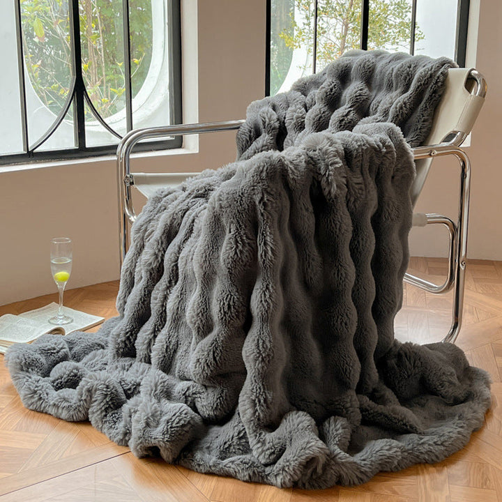 Luxurious Wave Textured Soft Throw Blanket in Six Colours | Wave Texture and Plush Softness | Throw Blankets
