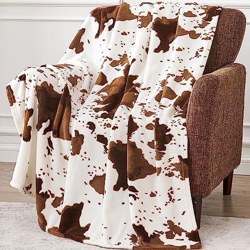 Flannel Christmas Blanket in Pink, Leopard, Cow and Festive Prints | Festive Flannel Blanket in Fun Prints | Throw Blankets