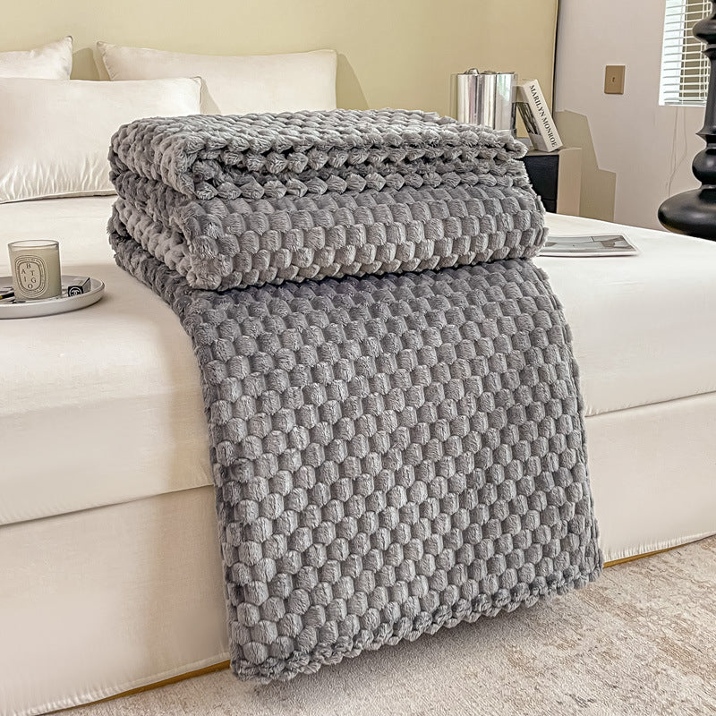 Luxurious Textured Plush Throw Blanket in Five Fresh Colours | Textured Plush in Fresh Shades | Throw Blankets
