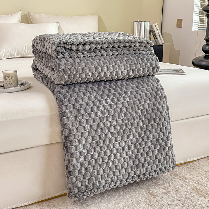 Luxurious Textured Plush Throw Blanket in Five Fresh Colours | Textured Plush in Fresh Shades | Throw Blankets