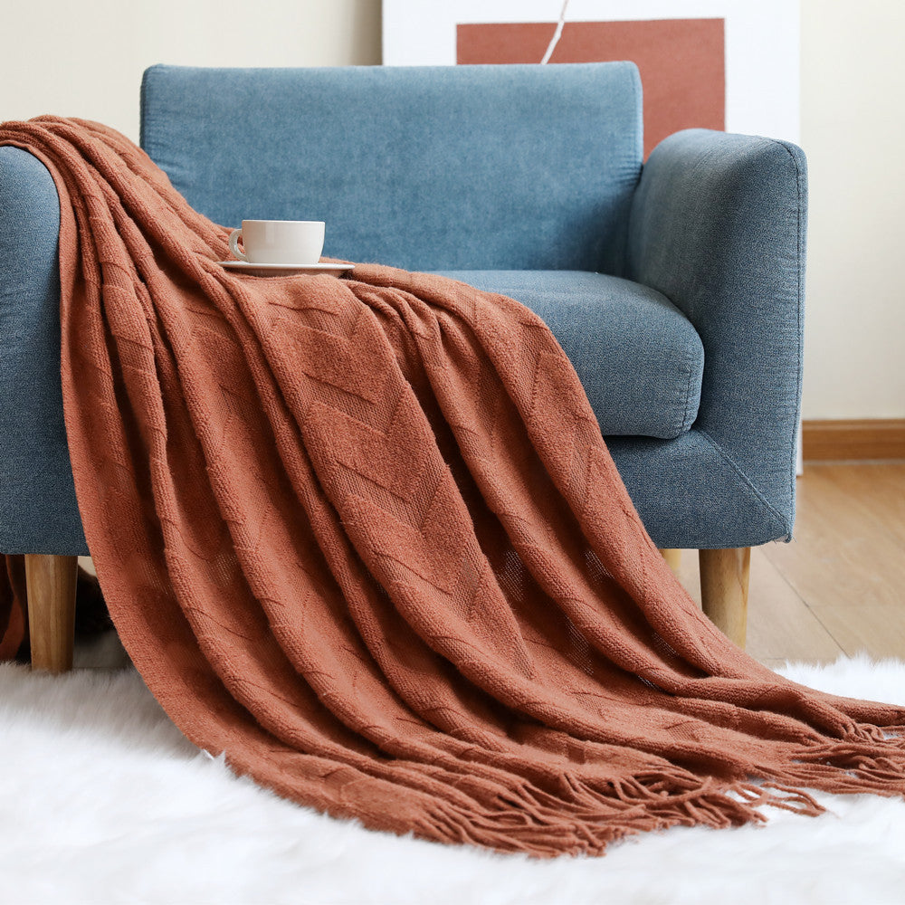 Cozy Textured Throw Blanket in Six Colours for Sofa and Bed | Textured Warmth Without Overheating | Throw Blankets
