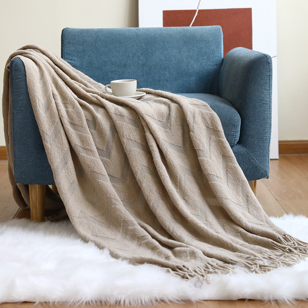 Cozy Textured Throw Blanket in Six Colours for Sofa and Bed | Textured Warmth Without Overheating | Throw Blankets