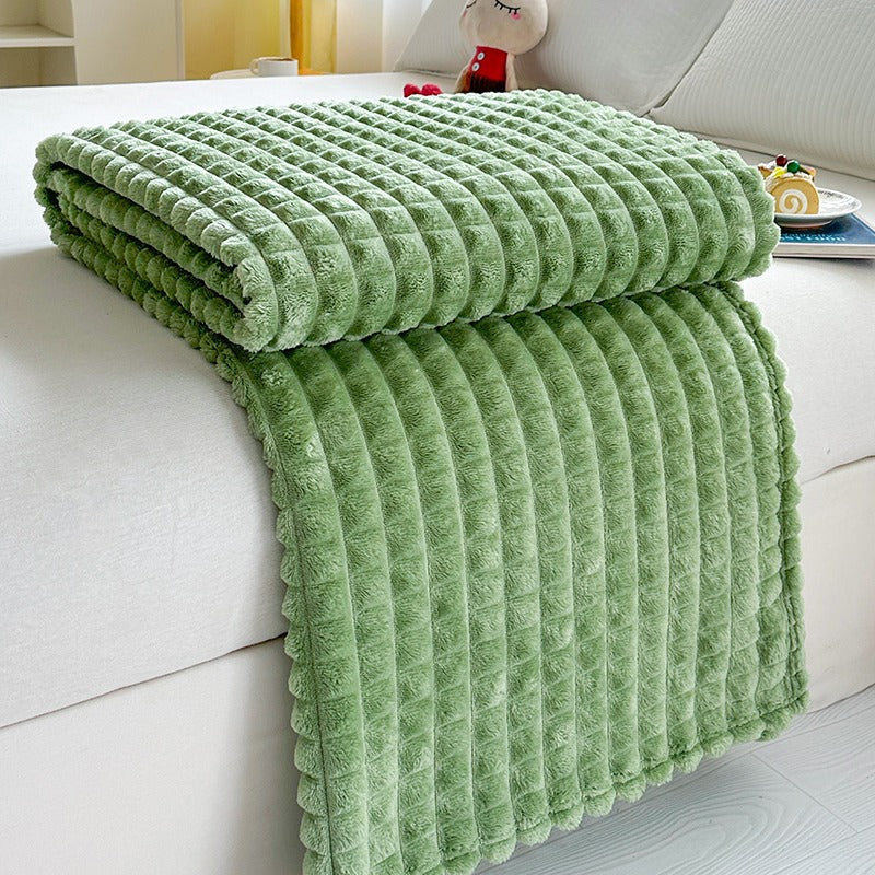Ridge Textured Plush Throw Blanket for Naps and Chilly Evenings | Ridge Texture for Cosy Naps | Throw Blankets