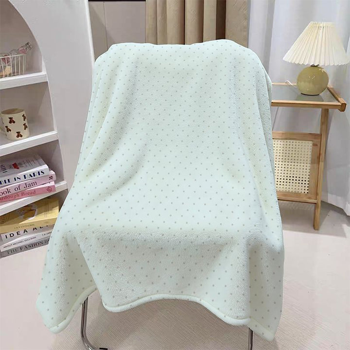 Cozy Dot Pattern Plush Throw Blanket for Sofa and Bed | Dotted Plush Comfort at Home | Throw Blankets