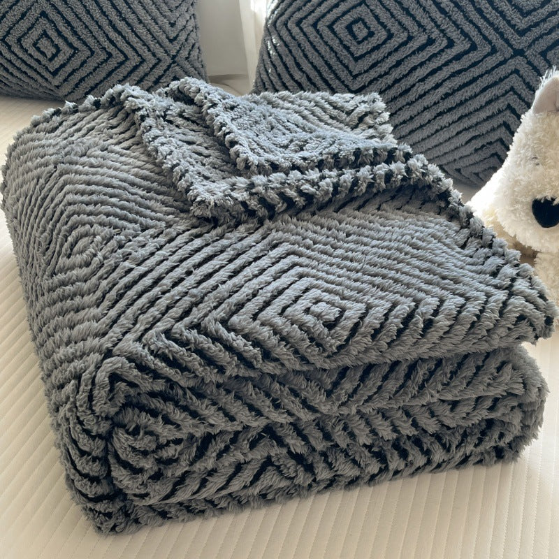 Geometric Pattern Decorative Throw Blanket for Bed and Sofa | Geometric Pattern Comfort | Throw Blankets