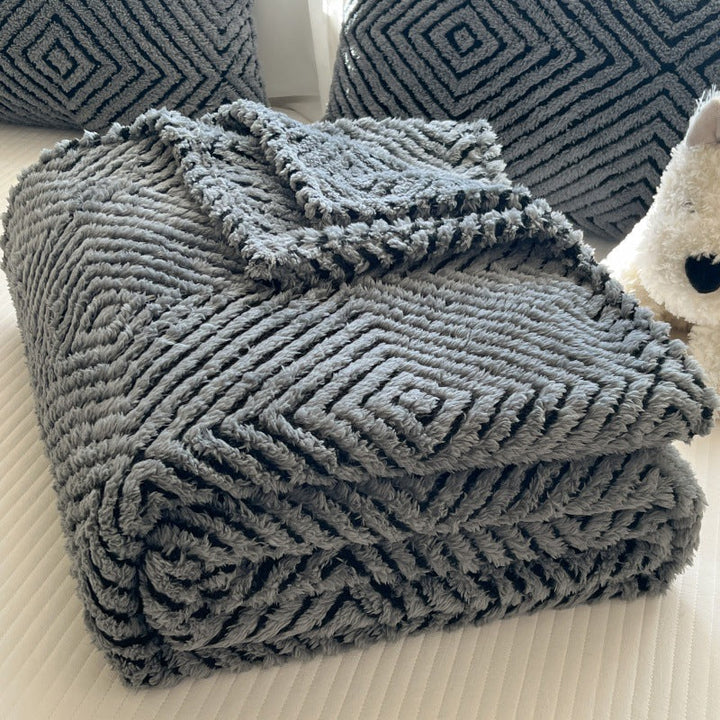 Geometric Pattern Decorative Throw Blanket for Bed and Sofa | Geometric Pattern Comfort | Throw Blankets